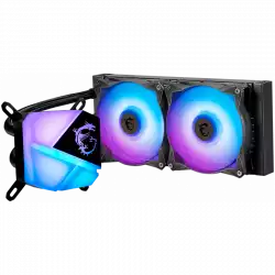 MSI MAG CORELIQUID C240 Liquid Cooler, 2x 120mm ARGB 2000rpm PWM Fans, ARGB Block, Radiator Pump Design, Intel LGA 115x/1200/1700/1366/2011/2066; AMD AM5/AM4/FM2+/FM2/FM1/AM3+/AM3/AM2+/AM2, 3Y Warranty