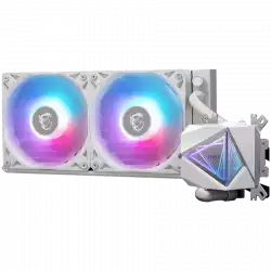 MSI MAG CORELIQUID I240 WHITE 2x 120mm ARGB Fans, Aluminium Radiator, Loop Dynamic Bearing, Intel LGA 1150/1151/1155/1156/1200/1700/1851, AMD AM5/AM4, 3Y Warranty                          