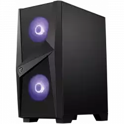 MSI MAG FORGE 100M, Mid-Tower, ATX/Micro-ATX/Mini-ITX, 2x USB 3.2 Gen 1 Type-A, 1x Audio/1x Mic, RGB Hub, RGB Button, 3x 120mm Fans (2x RGB), Mesh Front Panel, Tempered Glass