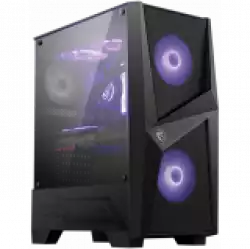 MSI MAG FORGE 100M, Mid-Tower, ATX/Micro-ATX/Mini-ITX, 2x USB 3.2 Gen 1 Type-A, 1x Audio/1x Mic, RGB Hub, RGB Button, 3x 120mm Fans (2x RGB), Mesh Front Panel, Tempered Glass