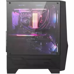 MSI MAG FORGE 100R, Mid-Tower, ATX/Micro-ATX/Mini-ITX, 2x USB 3.2 Gen 1 Type-A, 1x Audio/1x Mic, ARGB Hub, RGB Button, 3x 120mm Fans (2x ARGB), Mesh Front Panel, Tempered Glass +4 RGB strips