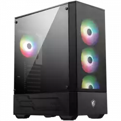 MSI MAG FORGE 112R, Mid-Tower, ATX/M-ATX/ITX, 2x USB 3.2 Gen 1 Type-A, 1x Audio/1x Mic, Insta-light Loop Button, ARGB Hub, 4x 120mm ARGB Fans, 4mm Tempered Glass