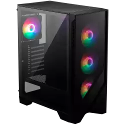 MSI MAG FORGE 120A AIRFLOW, Mid-Tower, ATX/M-ATX/ITX, 2x USB 3.2 Gen 1 Type-A, 1x Audio/1x Mic, LED On/Off Button, ARGB Hub, 6x 120mm ARGB Fans, Mesh Panel, 4mm Tempered Glass