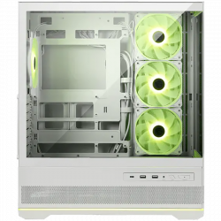 MSI MAG PANO 110R PZ WHITE, Mid-Tower, ATX/M-ATX/ITX, 2x USB 3.2, 1x USB Type-C 20Gbs, 1x Audio/Mic, LED Button, ARGB Hub, 4x 120mm ARGB Fans, ARGB Fan Hub, Mesh Panel, Tempered Glass, White