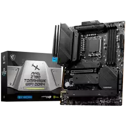 MSI MAG Z790 TOMAHAWK WIFI DDR4, ATX, Socket LGA 1700, Dual Channel DDR4 5333+(OC)MHz, 2x PCIe x16 slots, 4x M.2 slots, 1x HDMI, 1x DP, 2x USB 3.2 Gen1, 1x USB 3.2 Gen2, 4x USB 2.0, Type-C, 7.1 HD Audio, 2.5Gbps LAN