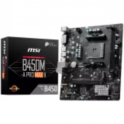MSI Main Board Desktop B450M-A PRO MAX II, mATX, AMD Ryzen 5000, Socket AM4, 2xDDR4, 1xHDMI, 1xPCI-Ex16, 1xM.2, 2 x USB3.2 Gen 1, 4 x USB2.0, 4xSATA, 7.1 Audio, 2.5G LAN, 3Y