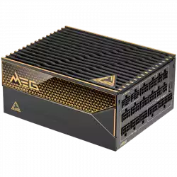 MSI MEG Ai1600T PCIE5 Power Supply 1600W, 80 PLUS Titanium, Dual PCIe 5.1 Cables, ATX 3.1, Software Sync, Mystic Light, 135mm Fan, Fan Stop, OCP/OTP/OPP/SCP/OVP/UVP/SIP/NLO, Interleaved PFC, Braided Cables, Dimensions: 190mmx150mmx86mm, 12Y Warranty
