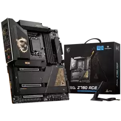MSI MEG Z790 ACE, Socket 1700, Dual Channel DDR5 7800+MHz (OC), 3x PCIe x16 slot, 5x M.2 slot, 1x Type-C DP, 7x USB 3.2 Gen 2, 1x USB 3.2 Gen2 Type C, Thunderbolt 4, 7.1 HD Audio, 2x 2.5Gbps LAN, WIFI, BT, 3Y