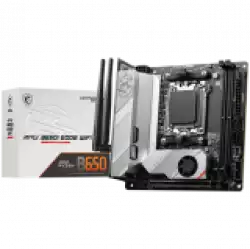 MSI MPG B650I EDGE WIFI, m-ITX, Socket AM5, Dual Channel DDR5 6600+MHz (OC), 1x PCIe x16 slot, 2x M.2 slot, 1x HDMI, 3x USB 3.2 Gen 2, 2x USB 3.2 Gen 1, 1x USB 3.2 Gen2x2 Type C, 7.1 HD Audio, 2.5Gbps LAN, WIFI, BT, 3Y