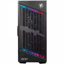 MSI MPG VELOX 100P AIRFLOW, Mid-Tower, ATX/Micro-ATX/Mini-ITX, 2x USB 3.2 Gen 1 Type-A, 1x USB 3.2 Gen 2x2 Type-C, 1x Audio/1x Mic, 4x 120mm Fans (1x ARGB), ARGB Hub, Mesh Front Panel, Vertical GPU Bracket (No Riser Cable Included), Tempered Glass
