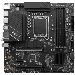 MSI PRO B760M-A WIFI DDR4, mATX, Socket 1700, Dual Channel DDR4 5333(OC)MHz, 2x PCIe x16 slots, 2x M.2 slots, 2x HDMI, 2x DP, 2x USB 3.2 Gen 2, 2x USB 3.2 Gen 1, 2x USB 2.0, 7.1 HD Audio, 2.5Gbps LAN, WI-FI 6E, BT, 3Y