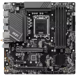 MSI PRO B760M-A WIFI, mATX, Socket 1700, Dual Channel 6800(OC)MHz, 2x PCIe x16 slots, 2x M.2 slots, 2x HDMI, 2x DP, 2x USB 3.2 Gen 2, 2x USB 3.2 Gen 1, 2x USB 2.0, 7.1 HD Audio, 2.5Gbps LAN, WI-FI 6E, BT, 3Y