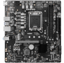 MSI PRO B760M-B DDR4, mATX, Socket 1700, Dual Channel DDR4 4800(OC)MHz, 1x PCIe x16 slots, 2x M.2 slots, 1x HDMI, 1x DP, 1x VGA, 1x USB 3.2 Gen 2 Type-C, 1x USB 3.2 Gen 1, 4x USB 2.0, 2x ARGB Headers, 7.1 HD Audio, 1Gbps LAN, 3Y