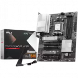 MSI PRO B840-P WIFI, ATX, Socket AM5, 4x DDR5 Dual Channel DDR5 up to 8000(OC)MHz, 5x PCIe x16 slot, 2x M.2 slot, 4x USB 2.0, 2x USB 5Gbps, 1x USB 10Gbps, 1x USB 10Gbps Type-C, HDMI, 7.1 HD Audio, 2.5G LAN, WiFi, BT, 3Y