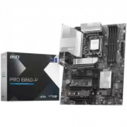 MSI PRO B860-P, ATX, LGA 1851, 4x DDR5 Dual Channel DDR5 up to 8600(OC)MHz, 4x PCIe x16 slot, 3x M.2 slot, 4x USB 2.0, 2x USB 5Gbps, 2x USB 10Gbps, 1x USB 40Gbps Type-C, HDMI, DP, 7.1 HD Audio, 5G LAN, 3Y                          