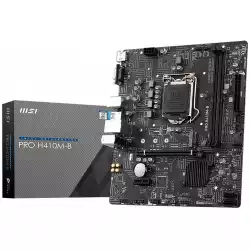 MSI PRO H410M-B, mATX, Socket 1200, Dual Channel DDR4 2933MHz, 1x PCIe 3.0 x16 slot, 1x M.2 slot, 1x VGA, 1x HDMI, 2x USB 3.2 Gen 1, 4x USB 2.0, 7.1 HD Audio, 1Gbps LAN, 3Y