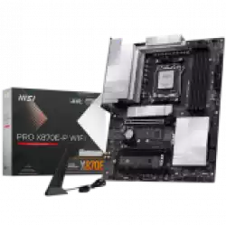 MSI PRO X870E-P WIFI, ATX, Socket AM5, 4x DDR5 Dual Channel DDR5 up to 8200(OC)MHz, 3x PCIe x16 slot, 3x M.2 slot, 4x USB 2.0, 2x USB 5Gbps, 2x USB 10Gbps, 1x 20Gbps Type-C, 1x 40Gbps Type-C, HDMI, 7.1 HD Audio, 5G LAN, WiFI 7, BT, 3Y
