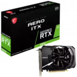 MSI Video Card NVidia GeForce RTX 3050 AERO ITX 8G OC, 8GB GDDR6, 128bit, Effective Memory Clock: 14000MHz, Boost: 1807MHz, 2560 CUDA Cores, PCI-E 4.0 x8, 3x DP, HDMI 2.1, RAY TRACING, 550W Recommended PSU, Backplate, 3Y
