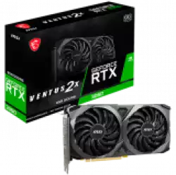 MSI Video Card Nvidia GeForce RTX 3060 VENTUS 2X 8G OC, 8GB GDDR6, 128-bit, 15 Gbps Effective Memory Clock, 1807 MHz Boost, 3584 CUDA Cores, PCIe 4.0, 3x DisplayPort 1.4a, HDMI 2.1, RAY TRACING, Dual Fan, 550W Recommended PSU, Metal Backplate, 3Y MSI Video Card Nvidia GeForce RTX 3060 VENTUS 2X 8G OC, 8GB GDDR6, 128-bit, 15 Gbps Effective Memory Clock, 1807 MHz Boost, 3584 CUDA Cores, PCIe 4.0, 3x DisplayPort 1.4a, HDMI 2.1, RAY TRACING, Dual Fan, 550W Recommended PSU, Metal Backplate, 3Y