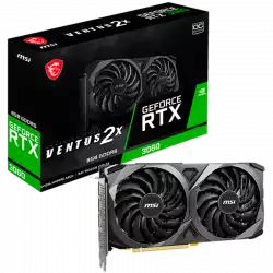 MSI Video Card Nvidia GeForce RTX 3060 VENTUS 2X 8G OC, 8GB GDDR6, 128-bit, 15 Gbps Effective Memory Clock, 1807 MHz Boost, 3584 CUDA Cores, PCIe 4.0, 3x DisplayPort 1.4a, HDMI 2.1, RAY TRACING, Dual Fan, 550W Recommended PSU, Metal Backplate, 3Y