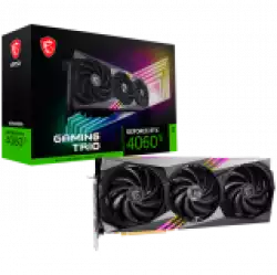 MSI Video Card Nvidia GeForce RTX 4060 Ti GAMING TRIO 8G, 8GB GDDR6, 128bit, Effective Memory Clock: 18000MHz, Boost: 2535 MHz, 4352 CUDA Cores, PCIe 4.0, 3x DP 1.4a, HDMI 2.1a, RAY TRACING, Dual Fan, 1x 8pin, 550W Recommended PSU, 3Y