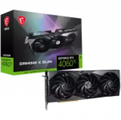 MSI Video Card Nvidia GeForce RTX 4060 Ti GAMING X SLIM 16G, 16GB GDDR6X, 128-bit, 2670 MHz Boost, 4352 CUDA Cores, PCIe 4.0, 3x DP 1.4a, HDMI 2.1a, RAY TRACING, Triple Fan, 550W Recommended PSU, 3Y