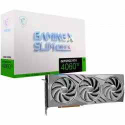 MSI Video Card Nvidia GeForce RTX 4060 Ti GAMING X SLIM WHITE 16G, 16GB GDDR6X, 128-bit, 2670 MHz Boost, 4352 CUDA Cores, PCIe 4.0, 3x DP 1.4a, HDMI 2.1a, RAY TRACING, Triple Fan, 550W Recommended PSU, 3Y