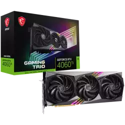 MSI Video Card Nvidia GeForce RTX 4060 Ti GAMING X TRIO 8G, 8GB GDDR6X, 128-bit, 2670 MHz Boost, 4352 CUDA Cores, PCIe 4.0, 3x DP 1.4a, HDMI 2.1a, RAY TRACING, Triple Fan, 550W Recommended PSU, 3Y