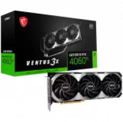 MSI Video Card NVidia GeForce RTX 4060 TI VENTUS 3X 16G OC, 16GB GDDR6X, 128-bit, 2625 MHz Boost, 4352 CUDA Cores, PCIe 4.0, 3x DP 1.4a, HDMI 2.1a, RAY TRACING, Triple Fan, 550W Recommended PSU, 3Y