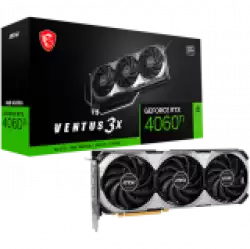 MSI Video Card NVidia GeForce RTX 4060 TI VENTUS 3X 8G OC, 8GB GDDR6X, 128-bit, 2565 MHz Boost, 4352 CUDA Cores, PCIe 4.0, 3x DP 1.4a, HDMI 2.1a, RAY TRACING, Triple Fan, 550W Recommended PSU, 3Y