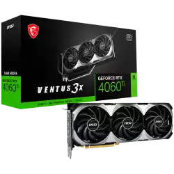 MSI Video Card NVidia GeForce RTX 4060 TI VENTUS 3X 16G OC, 16GB GDDR6X, 128-bit, 2625 MHz Boost, 4352 CUDA Cores, PCIe 4.0, 3x DP 1.4a, HDMI 2.1a, RAY TRACING, Triple Fan, 550W Recommended PSU, 3Y