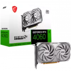 MSI Video Card Nvidia GeForce RTX 4060 VENTUS 2X WHITE 8G OC, 8GB GDDR6, 128bit, Boost: 2490 MHz, 3072 CUDA Cores, PCIe 4.0, 3x DP 1.4a, HDMI 2.1a, RAY TRACING, Dual Fan, 1x 8pin, 550W Recommended PSU, 3Y