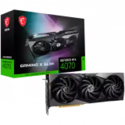 MSI Video Card Nvidia GeForce RTX 4070 GAMING X SLIM 12G, 12GB GDDR6X, 192bit, Boost: 2610 MHz, 5888 CUDA Cores, PCIe 4.0, 3x DP 1.4a, HDMI 2.1a, RAY TRACING, Triple Fan, 1x 16pin, 650W Recommended PSU, 3Y MSI Video Card Nvidia GeForce RTX 4070 GAMING X SLIM 12G, 12GB GDDR6X, 192bit, Boost: 2610 MHz, 5888 CUDA Cores, PCIe 4.0, 3x DP 1.4a, HDMI 2.1a, RAY TRACING, Triple Fan, 1x 16pin, 650W Recommended PSU, 3Y