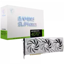MSI Video Card Nvidia GeForce RTX 4070 Ti GAMING SLIM WHITE 12G, 12GB GDDR6X, 192-bit, 2730 MHz Boost, 7680 CUDA Cores, PCIe 4.0, 3x DP 1.4a, HDMI 2.1a, RAY TRACING, Triple Fan, 700W Recommended PSU, 3Y MSI Video Card Nvidia GeForce RTX 4070 Ti GAMING SLIM WHITE 12G, 12GB GDDR6X, 192-bit, 2730 MHz Boost, 7680 CUDA Cores, PCIe 4.0, 3x DP 1.4a, HDMI 2.1a, RAY TRACING, Triple Fan, 700W Recommended PSU, 3Y