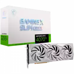 MSI Video Card Nvidia GeForce RTX 4070 TI GAMING X SLIM WHITE 12G, 12GB GDDR6X, 192bit, Boost: 2730 MHz, 7680 CUDA Cores, PCIe 4.0, 3x DP 1.4a, HDMI 2.1a, RAY TRACING, Triple Fan, 1x 16pin, 700W Recommended PSU, 3Y