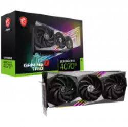 MSI Video Card Nvidia GeForce RTX 4070 Ti GAMING X TRIO 12G, 12GB GDDR6X, 192bit, Effective Memory Clock: 21000MHz, Boost: 2745 MHz, 7680 CUDA Cores, PCIe 4.0, 3x DP 1.4a, HDMI 2.1a, RAY TRACING, Triple Fan, 700W Recommended PSU, 3Y MSI Video Card Nvidia GeForce RTX 4070 Ti GAMING X TRIO 12G, 12GB GDDR6X, 192bit, Effective Memory Clock: 21000MHz, Boost: 2745 MHz, 7680 CUDA Cores, PCIe 4.0, 3x DP 1.4a, HDMI 2.1a, RAY TRACING, Triple Fan, 700W Recommended PSU, 3Y
