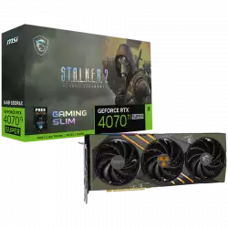 MSI Video Card Nvidia GeForce RTX 4070 Ti SUPER 16G GAMING SLIM STALKER 2 EDITION, 16GB GDDR6X, 256bit, Boost: 2610 MHz, 8448 CUDA Cores, PCIe 4.0, 3x DP 1.4a, HDMI 2.1a, RAY TRACING, Triple Fan, 1x 16pin, 700W Recommended PSU, 3Y
