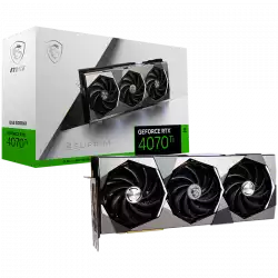MSI Video Card Nvidia GeForce RTX 4070 Ti SUPRIM SE 12G, 12GB GDDR6X, 192bit, Effective Memory Clock: 21000MHz, Boost: 2610 MHz, 7680 CUDA Cores, PCIe 4.0, 3x DP 1.4a, HDMI 2.1a, RAY TRACING, Triple Fan, 750W Recommended PSU, 3Y
