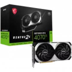 MSI Video Card Nvidia GeForce RTX 4070 TI VENTUS 2X 12G OC, 12GB GDDR6X, 192bit, Boost: 2640 MHz, 7680 CUDA Cores, PCIe 4.0, 3x DP 1.4a, HDMI 2.1a, RAY TRACING, Dual Fan, 1x 16pin, 700W Recommended PSU, 3Y MSI Video Card Nvidia GeForce RTX 4070 TI VENTUS 2X 12G OC, 12GB GDDR6X, 192bit, Boost: 2640 MHz, 7680 CUDA Cores, PCIe 4.0, 3x DP 1.4a, HDMI 2.1a, RAY TRACING, Dual Fan, 1x 16pin, 700W Recommended PSU, 3Y