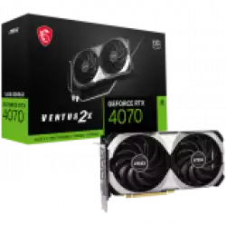 MSI Video Card Nvidia GeForce RTX 4070 VENTUS 2X 12G OC, 12GB GDDR6X, 192bit, Effective Memory Clock: 21000MHz, Boost: 2520 MHz, 5888 CUDA Cores, PCIe 4.0, 3x DP 1.4a, HDMI 2.1a, RAY TRACING, Dual Fan, 1x8pin, 650W Recommended PSU, 3Y MSI Video Card Nvidia GeForce RTX 4070 VENTUS 2X 12G OC, 12GB GDDR6X, 192bit, Effective Memory Clock: 21000MHz, Boost: 2520 MHz, 5888 CUDA Cores, PCIe 4.0, 3x DP 1.4a, HDMI 2.1a, RAY TRACING, Dual Fan, 1x8pin, 650W Recommended PSU, 3Y