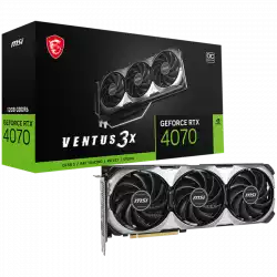 MSI Video Card Nvidia GeForce RTX 4070 VENTUS 3X E1 12G OC, 12GB GDDR6, 192bit, Boost: 2505 MHz, 5888 CUDA Cores, PCIe 4.0, 3x DP 1.4a, HDMI 2.1a, RAY TRACING, Triple Fan, 1x 8pin, 650W Recommended PSU, 3Y