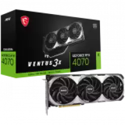 MSI Video Card Nvidia GeForce RTX 4070 VENTUS 3X E1 12G OC, 12GB GDDR6, 192bit, Boost: 2505 MHz, 5888 CUDA Cores, PCIe 4.0, 3x DP 1.4a, HDMI 2.1a, RAY TRACING, Triple Fan, 1x 8pin, 650W Recommended PSU, 3Y