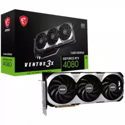 MSI Video Card Nvidia GeForce RTX 4080 16GB VENTUS 3X OC, 256bit, 16GB CDDR6X, 9728 CUDA Cores, PCIe 4.0, 3x DP 1.4, HDMI 2.1, RAY TRACING, Triple Fan, 750W Recommended PSU