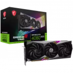 MSI Video Card Nvidia GeForce RTX 4080 SUPER 16G GAMING X TRIO, 16GB GDDR6X, 256-bit, 2610 MHz Boost, 10240 CUDA Cores, 23Gbps Memory speed, PCIe 4.0, 3x DP 1.4a, HDMI 2.1a, RAY TRACING, Triple Fan, 850W Recommended PSU, 3Y MSI Video Card Nvidia GeForce RTX 4080 SUPER 16G GAMING X TRIO, 16GB GDDR6X, 256-bit, 2610 MHz Boost, 10240 CUDA Cores, 23Gbps Memory speed, PCIe 4.0, 3x DP 1.4a, HDMI 2.1a, RAY TRACING, Triple Fan, 850W Recommended PSU, 3Y