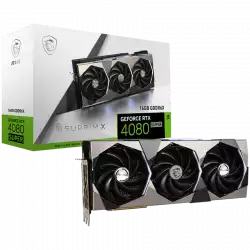 MSI Video Card Nvidia GeForce RTX 4080 SUPER 16G SUPRIM X, 16GB GDDR6X, 256bit, Boost: 2640 MHz, 10240 CUDA Cores, PCIe 4.0, 3x DP 1.4a, HDMI 2.1a, RAY TRACING, Triple Fan, 1x 16pin, 850W Recommended PSU, 3Y