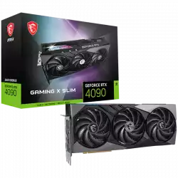 MSI Video Card Nvidia GeForce RTX 4090 GAMING X SLIM 24G, 24GB GDDR6X, 384-bit, 21 Gbps Effective Memory Clock, 2595 MHz Boost, 16384 CUDA Cores, 2x DP v1.4a, 2x HDMI 2.1a, RAY TRACING, Triple Fan, 850W Recommended PSU, 3Y