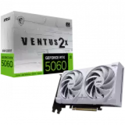 MSI Video Card NVIDIA GeForce RTX 5060 8G VENTUS 2X WHITE, 8GB GDDR7, 128-bit, 2512 MHz Boost, 3840 CUDA Cores, PCIe 5.0 (x8), 3x DP 2.1b, HDMI 2.1b, RAY TRACING, Dual Fan, 145W TDP, 8-pin PCIe Power, G-SYNC, 2-Slot, 3Y