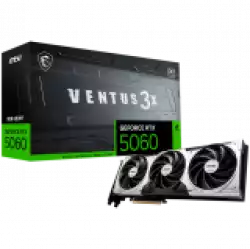 MSI Video Card NVIDIA GeForce RTX 5060 8G VENTUS 3X OC, 8GB GDDR7, 128-bit, 2550 MHz Boost, 3840 CUDA Cores, PCIe 5.0 (x8), 3x DP 2.1b, HDMI 2.1b, RAY TRACING, Triple Fan, 155W TDP, 8-pin PCIe Power, G-SYNC, 3Y