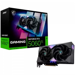 MSI Video Card NVIDIA GeForce RTX 5060 Ti 16G GAMING OC, 16GB GDDR7, 128-bit, 2662 MHz Boost, 4608 CUDA Cores, PCIe 5.0 (x8), 3x DP 2.1b, HDMI 2.1b, RAY TRACING, Dual Fan, 180W TDP, 16-pin PCIe 5.0 (12V-2x6), RGB Lighting, G-SYNC, 2.5-Slot, 3Y