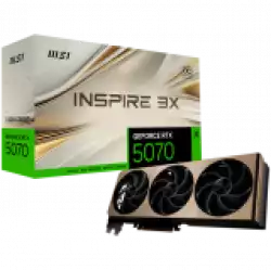 MSI Video Card Nvidia GeForce RTX 5070 12G INSPIRE 3X OC, 12GB GDDR7, 192bit, Effective Memory Clock: 28000MHz, Boost: 2557 MHz, 6144 CUDA Cores, PCIe 5.0, 3x DP 2.1b, HDMI 2.1b, RAY TRACING, Triple Fan, 1x16pin, 650W Recommended PSU, 3Y